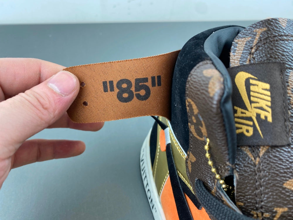 Nike Air Jordan 1 2. Louis Vuitton monogram materials