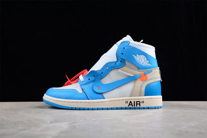 Air Jordan OW AJ1 Joe 1 Joint North Carolina Blue, High-Top Basketball Shoes