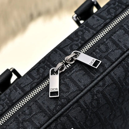 Dior Men’s Briefcase in Dior Oblique Jacquard). VLP.LIFE