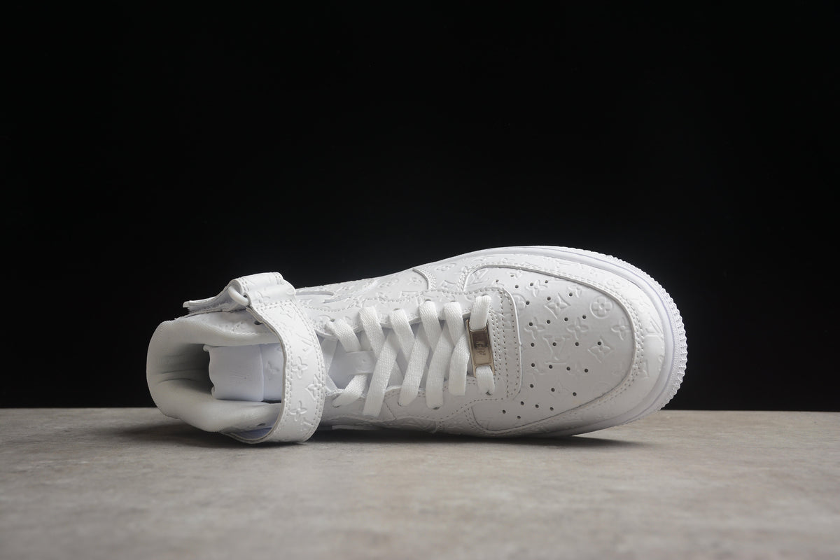 Louis Vuitton x Nike Air Force 1 Mid, All-White Monogram