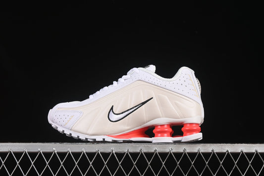 Nike Shox R4 • Upper Colors: White and beige with perforated