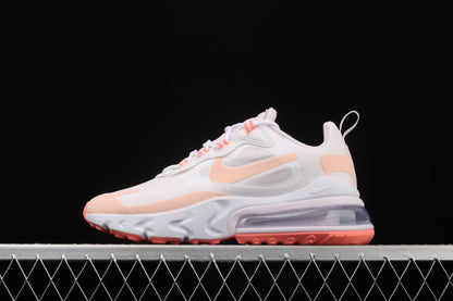 Nike Air Max 270 React in the Summit White/Crimson Tint colorway CJ0619-103