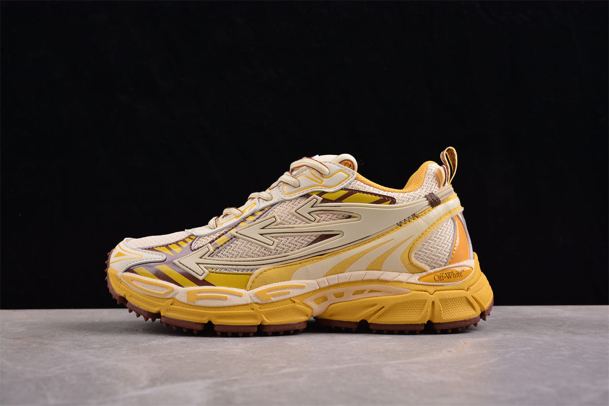 Off-White™ x Nike Zoom auffälligen Gelb-Braun-Beige-Farbschema