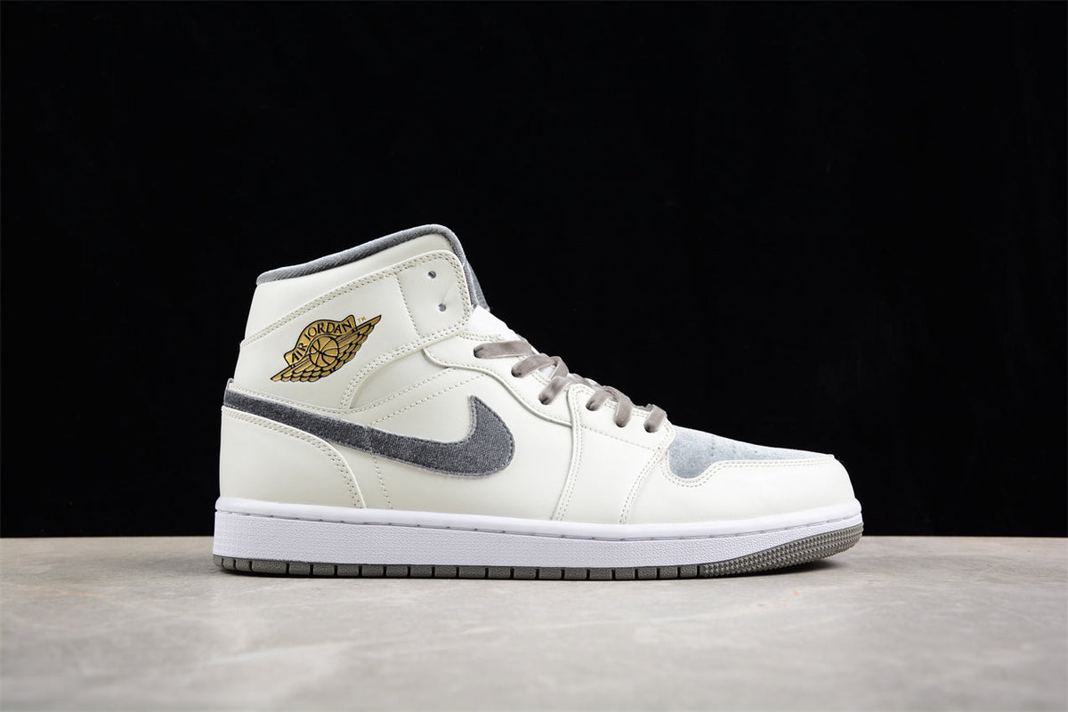 Air Jordan 1 Mid, Gray & White Edition