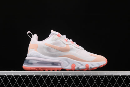 Nike Air Max 270 React in the Summit White/Crimson Tint colorway CJ0619-103