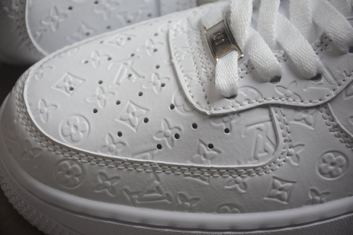 Louis Vuitton x Nike Air Force 1 Mid, All-White Monogram