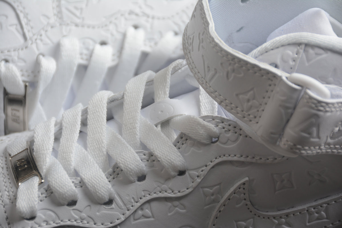 Louis Vuitton x Nike Air Force 1 Mid, All-White Monogram