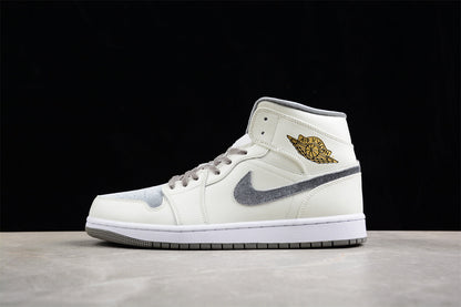 Air Jordan 1 Mid, Gray & White Edition