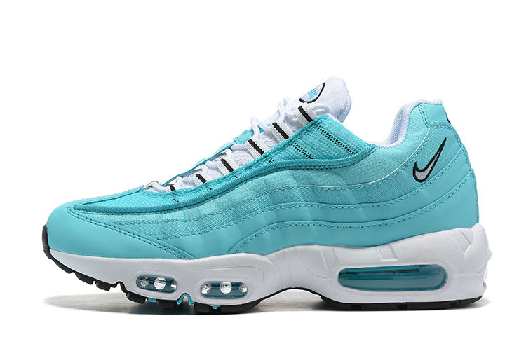 Nike Air Max 95 mit weißer Sohle und schwarzem Swoosh türkisfarbener Nike