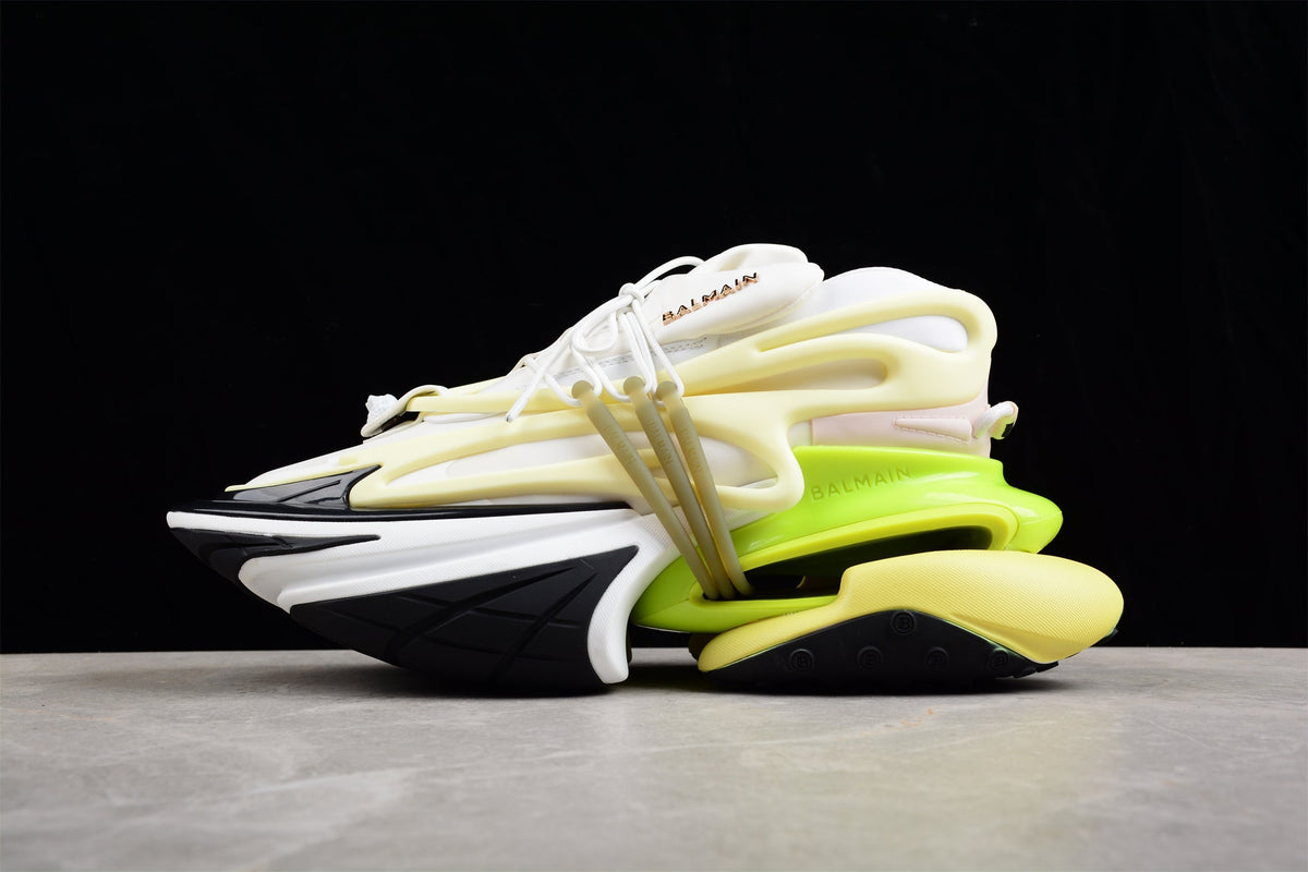 Balmain B-Runner Sneakers White/Yellow Neon Green