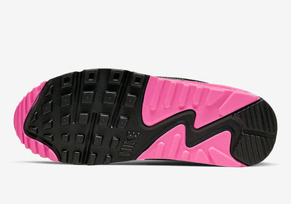 Nike Air Max 90 • Colorway: A striking mix of Hyper Pink, Light Blue (Turquoise), Black, and White