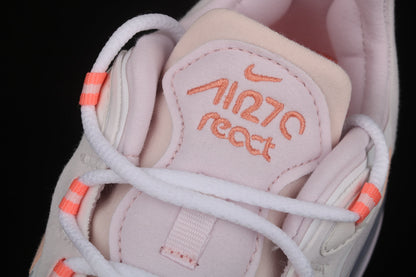Nike Air Max 270 React in the Summit White/Crimson Tint colorway CJ0619-103