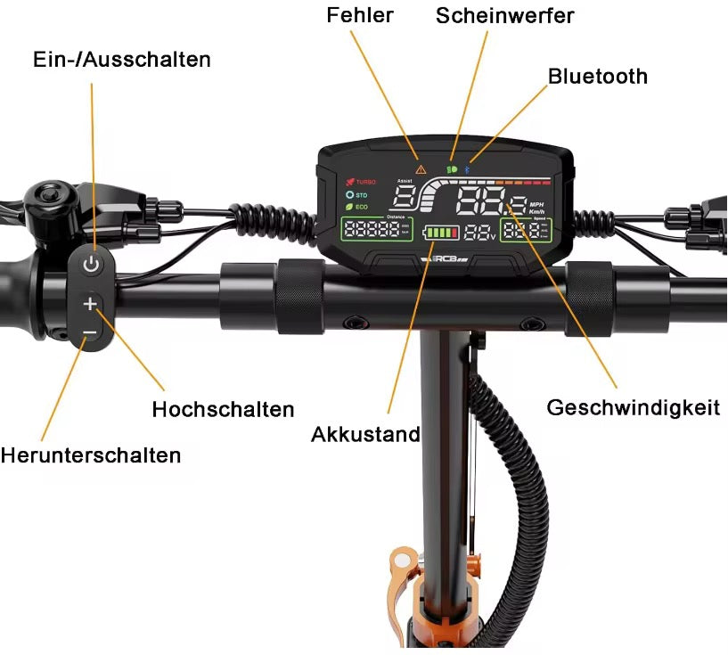 E-Scooter D7/D7 PRO ABE (Premium Version), NFC/Blinker/APP, 90-120KM Reichweite 20,8AH