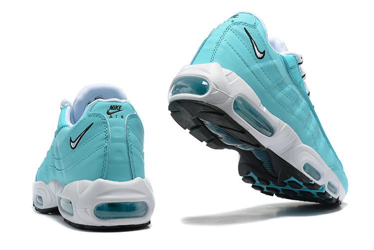 Nike Air Max 95 mit weißer Sohle und schwarzem Swoosh türkisfarbener Nike