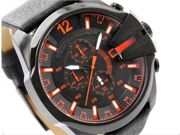 Diesel Mega Chief DZ4291, Black and Orange, view 3