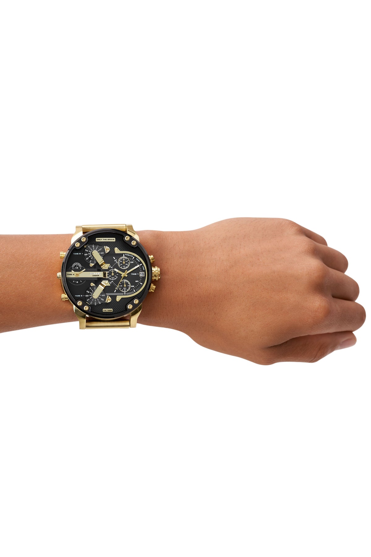 Diesel Mr. Daddy 2.0 DZ7333, Gold Tone and Black, view 3