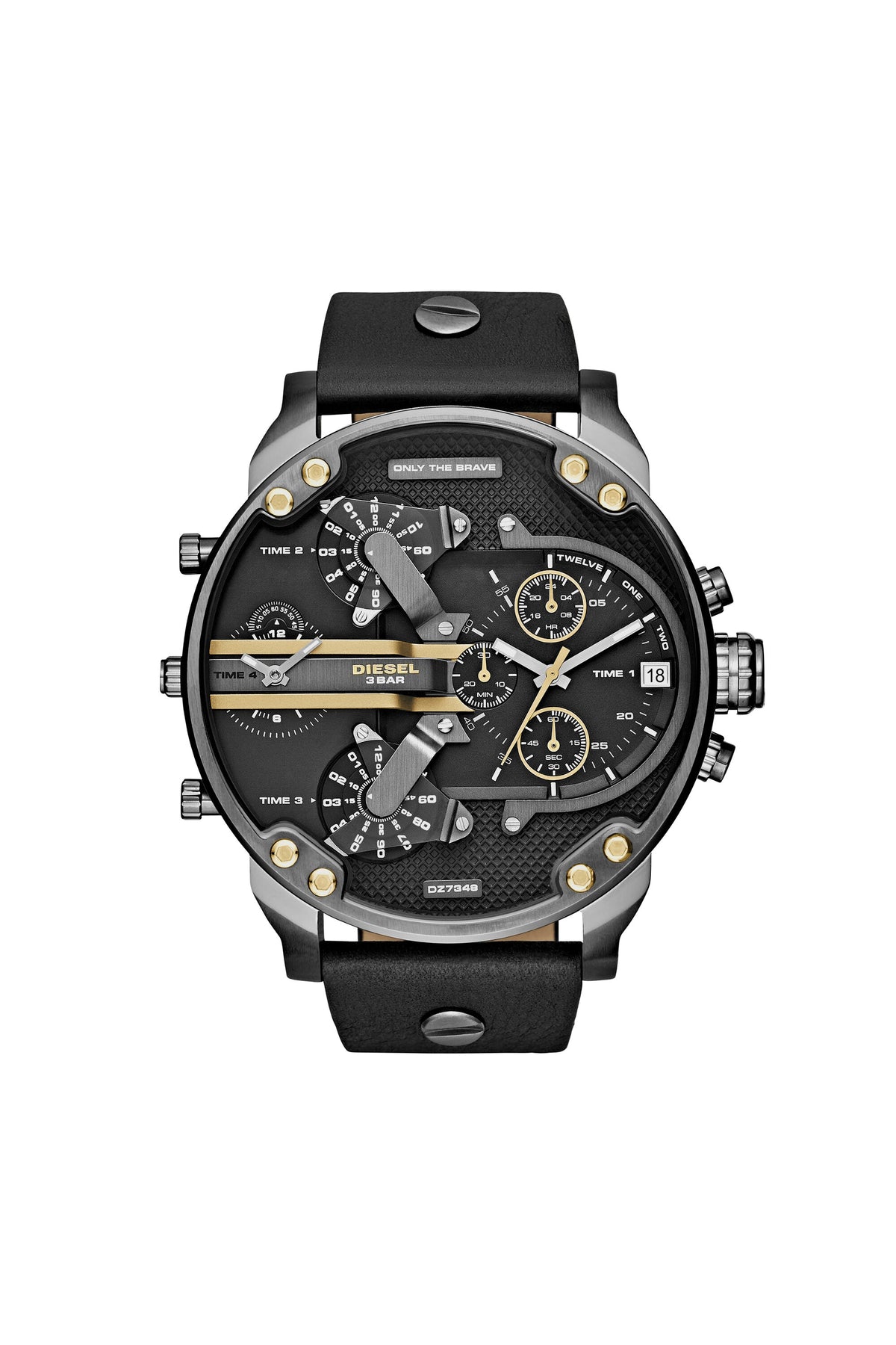 Diesel Mr. Daddy 2.0 DZ7348, Gunmetal and Black Leather, view 1
