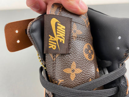 Nike Air Jordan 1 2. Louis Vuitton monogram materials