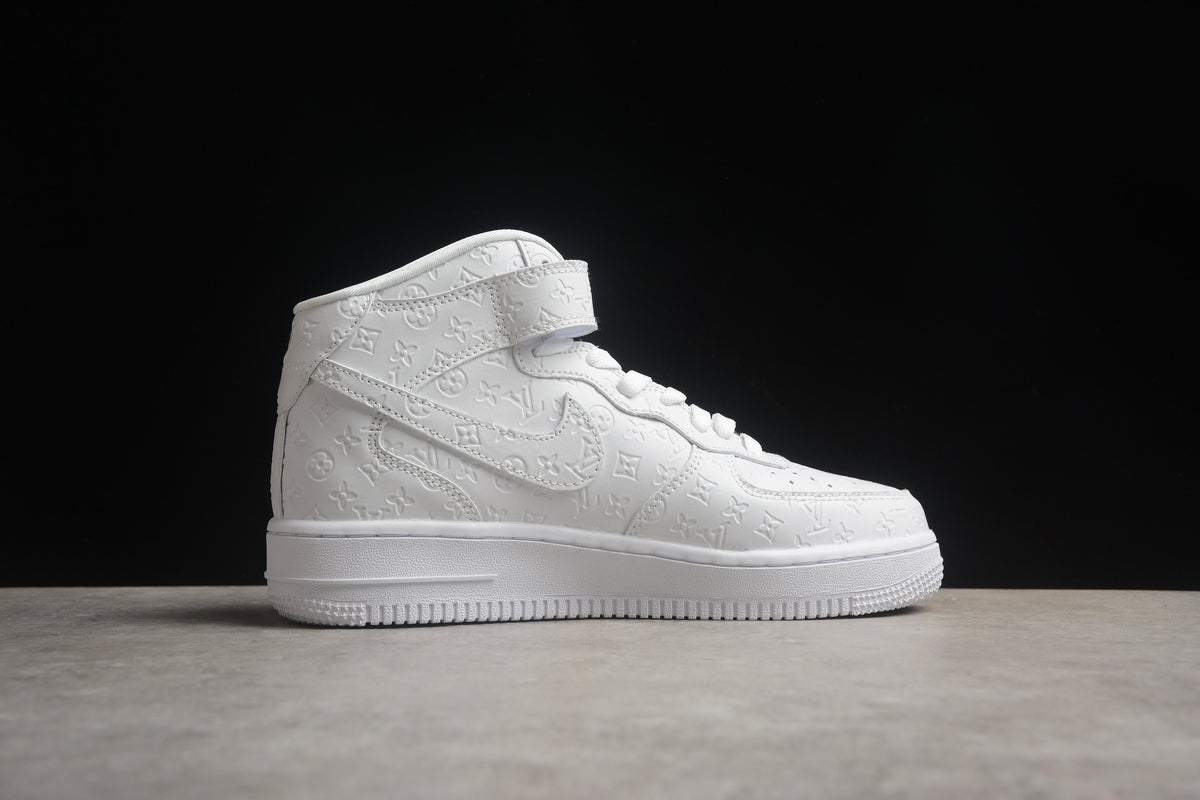 Louis Vuitton x Nike Air Force 1 Mid, All-White Monogram
