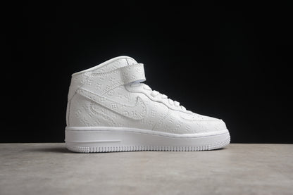 Louis Vuitton x Nike Air Force 1 Mid, All-White Monogram