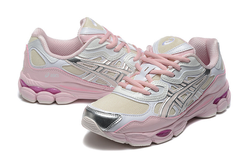 ASICS Retro Runner Sneaker Damen Weiß Rosa Dämpfung