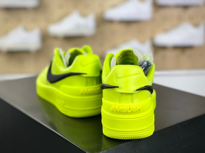 Neon yellow and black low-top sneakers with extended side detail, view 6