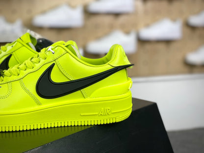 Neon yellow and black low-top sneakers with extended side detail, view 9