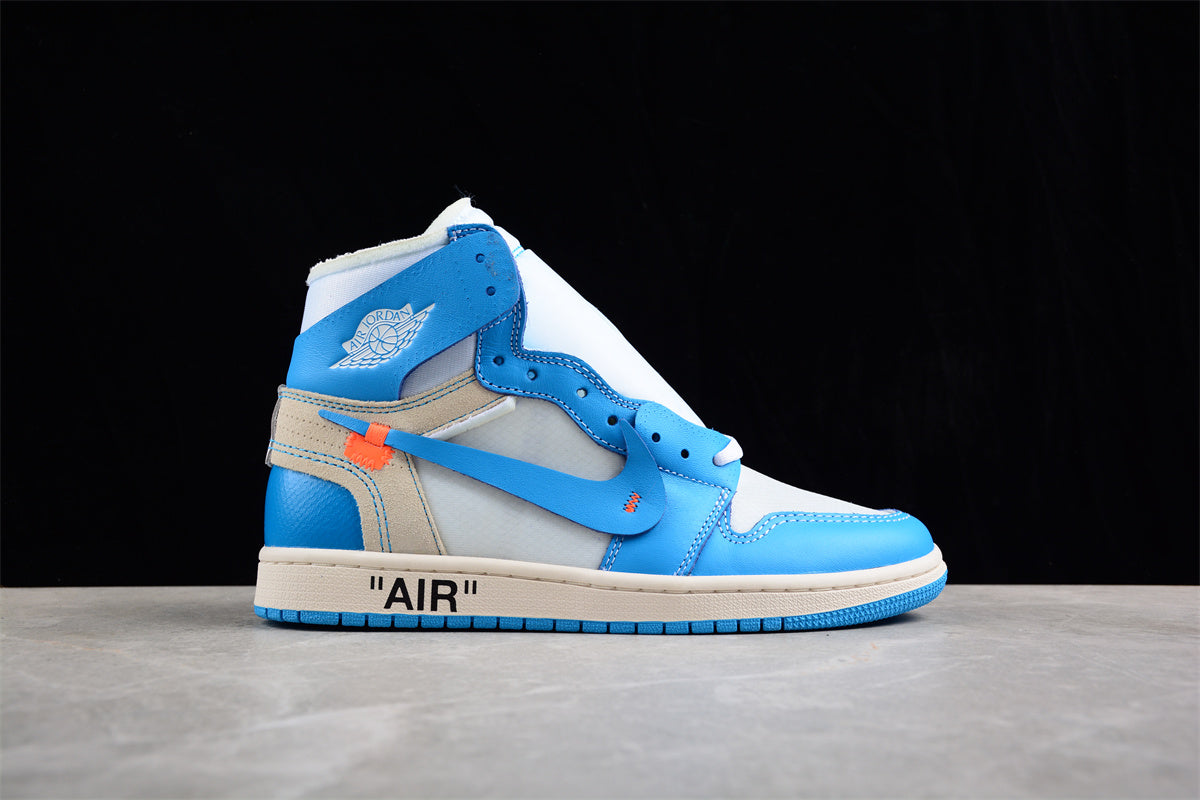 Air Jordan OW AJ1 Joe 1 Joint North Carolina Blue, High-Top Basketball Shoes