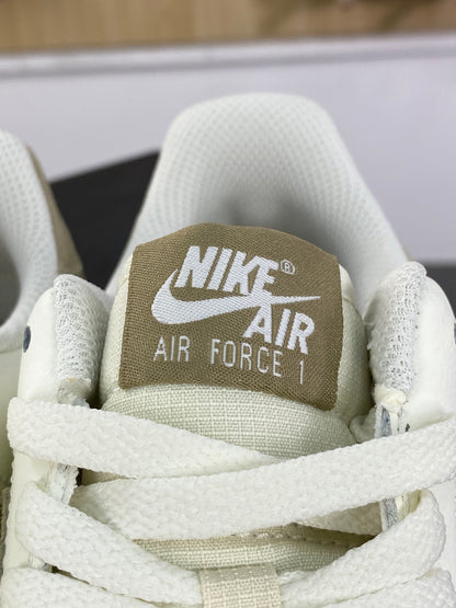 Cream and khaki low-top sneakers with white midsole