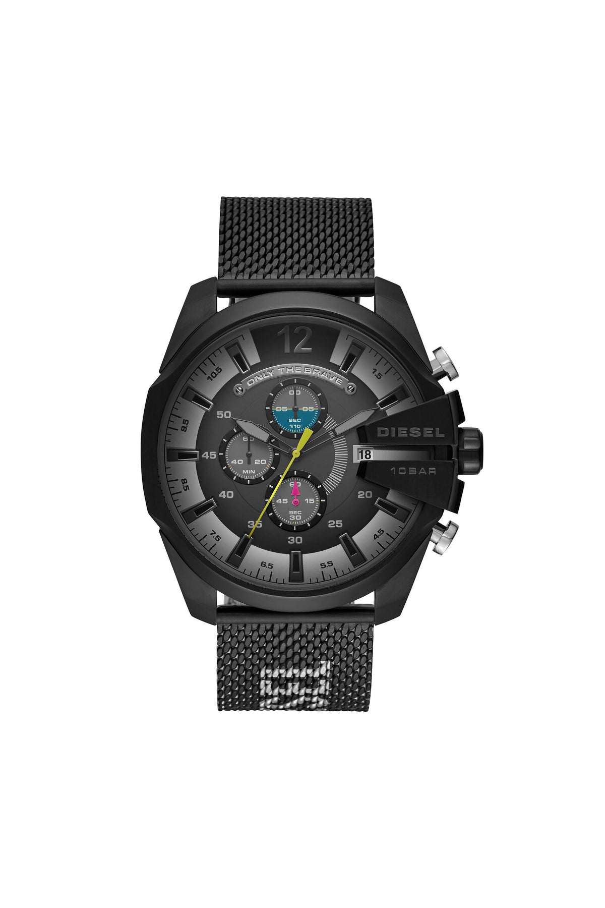 Diesel Mega Chief DZ4514, Black and White Mesh, view 1